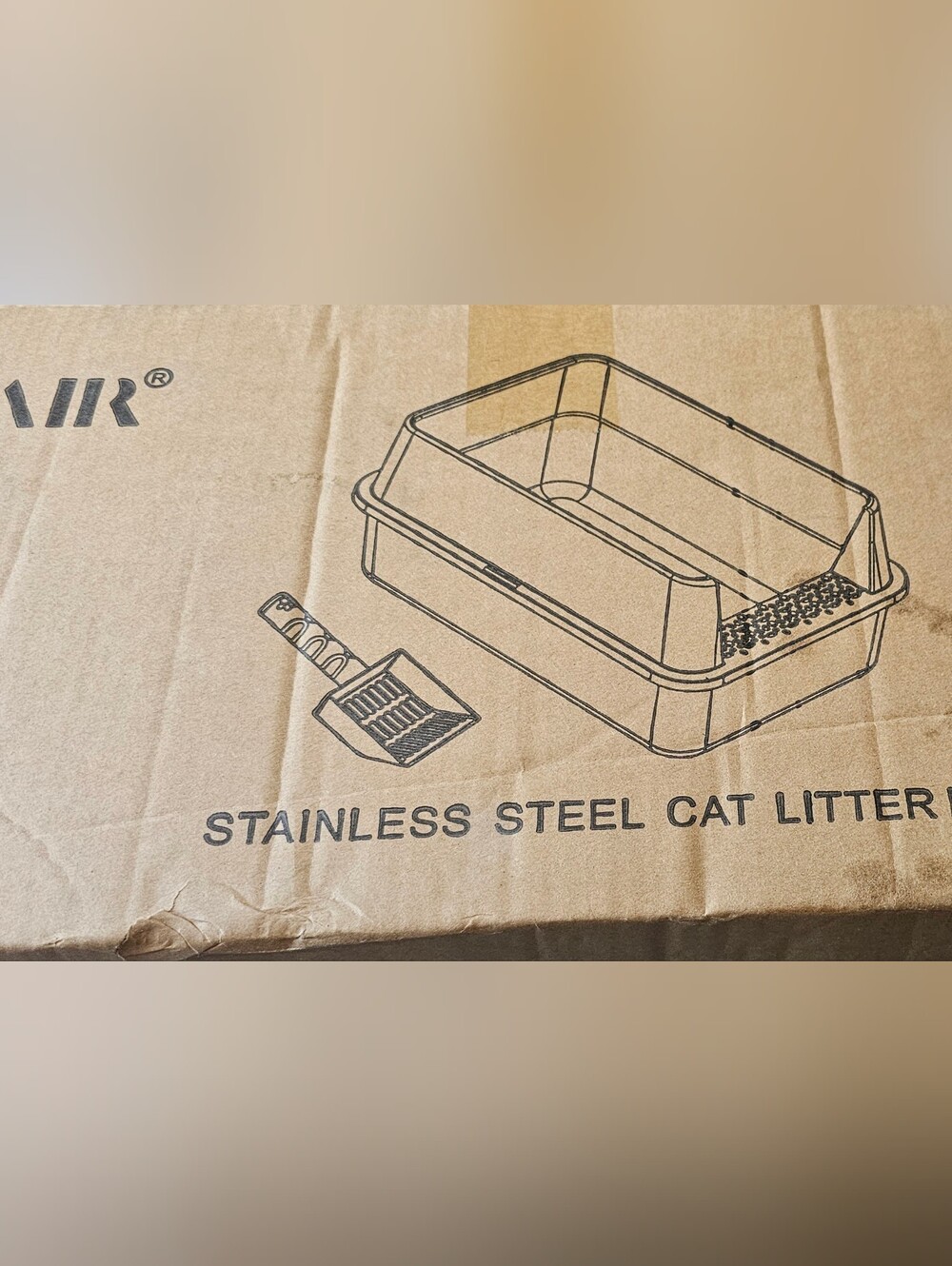 IcyAir 2-Pack XL Stainless Steel Cat Litter Box High Sides - One Box Dented